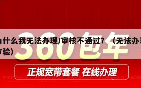 为什么我无法办理/审核不通过？（无法办理审验）