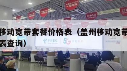 盖州移动宽带套餐价格表（盖州移动宽带套餐价格表查询）