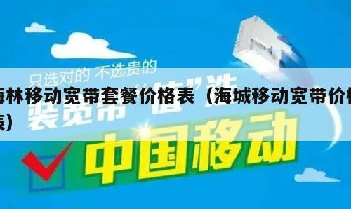 海林移动宽带套餐价格表（海城移动宽带价格表）
