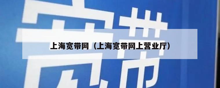 上海宽带网（上海宽带网上营业厅）