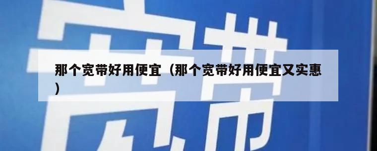 那个宽带好用便宜（那个宽带好用便宜又实惠）
