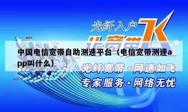 中国电信宽带自助测速平台（电信宽带测速app叫什么）