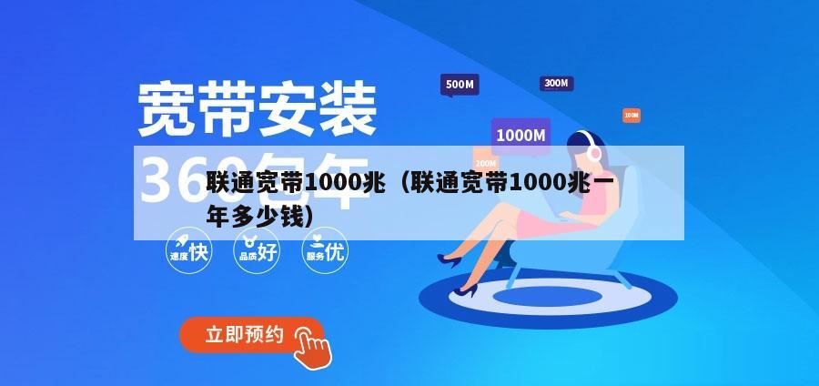 联通宽带1000兆（联通宽带1000兆一年多少钱）