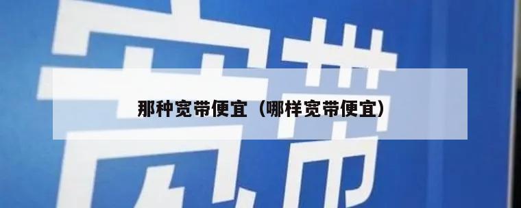 那种宽带便宜（哪样宽带便宜）
