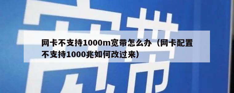 网卡不支持1000m宽带怎么办（网卡配置不支持1000兆如何改过来）