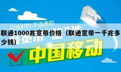联通1000兆宽带价格（联通宽带一千兆多少钱）
